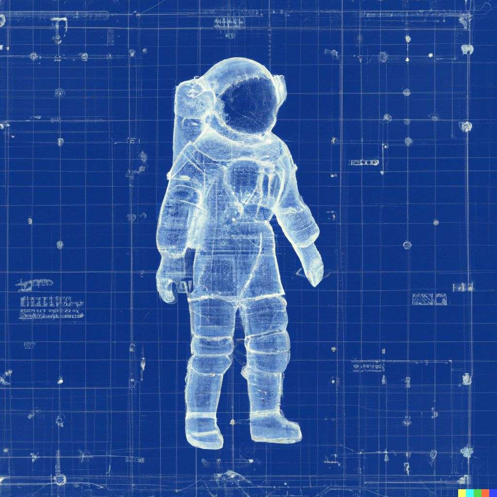 an astronaut, blueprint